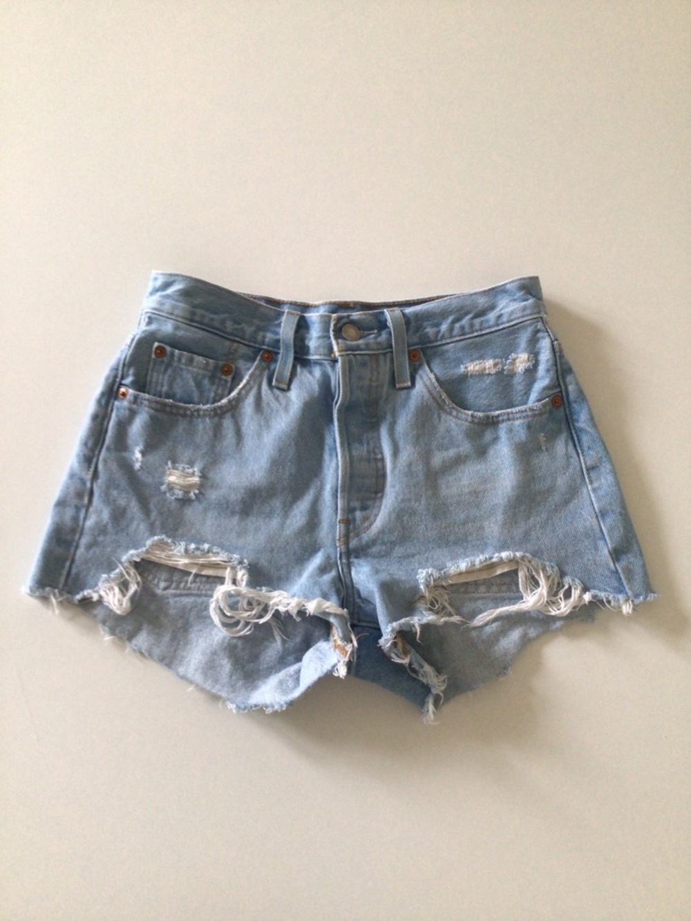 Levi’s 501 Jean Shorts Button Fly 501’s Cut Offs Blue
